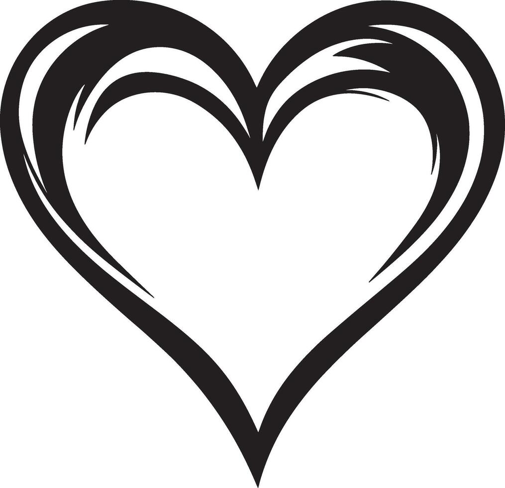 Simple heart silhouette in black style. vector
