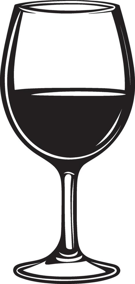 Black Wine Glass Silhouette in Illustration vector