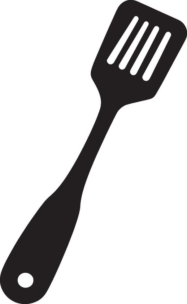 Black Spatula Silhouette in Illustration vector