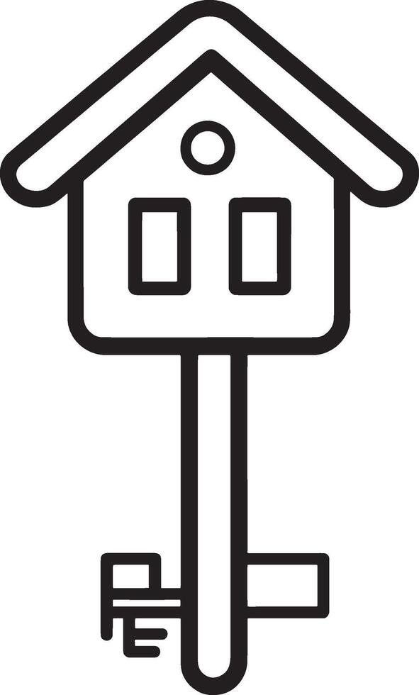 House Key outline black illustration vector