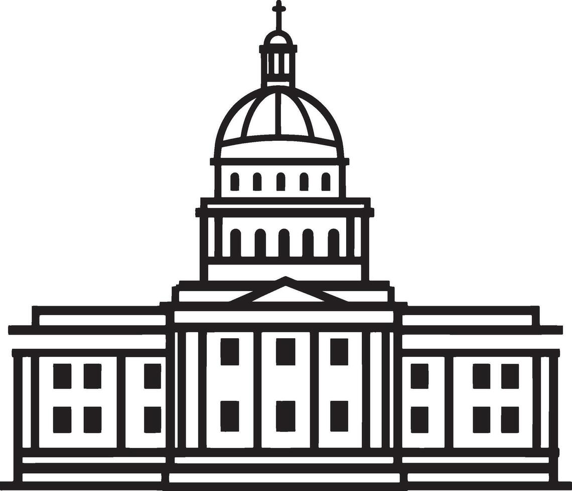 Government Building icon black illustration vector