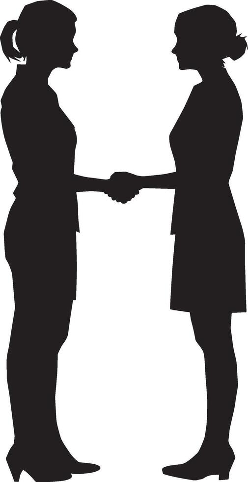 Black illustration of a simple handshake silhouette. vector