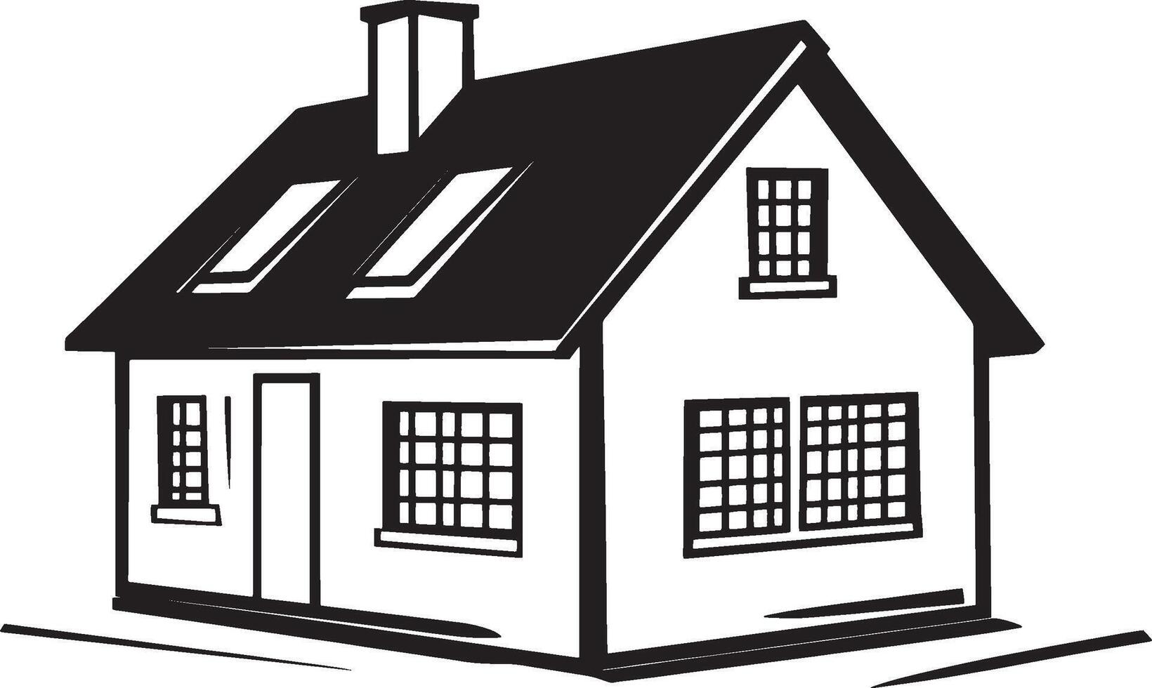 House with Roof icon black illustration vector