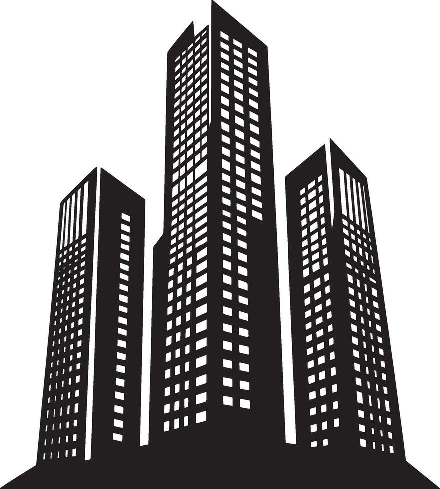 Commercial Building icon black illustration vector