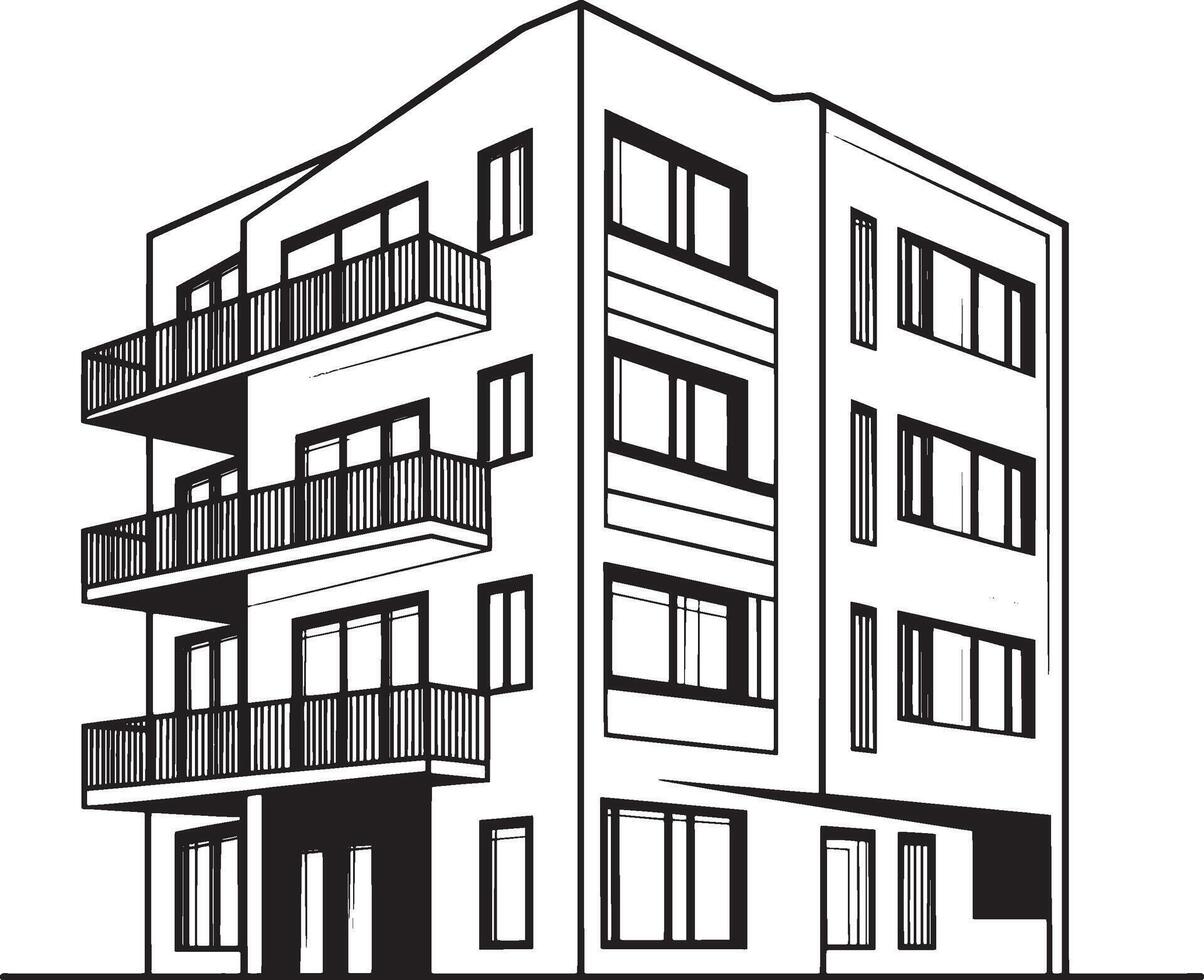 Apartment Simple Silhouette in Black Style vector