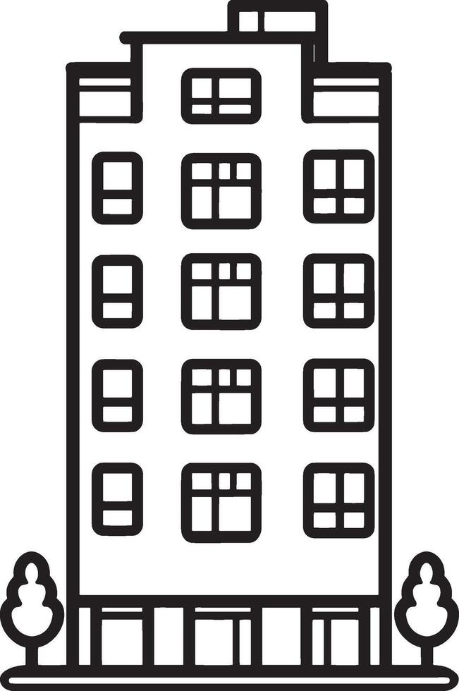 Apartment Silhouette Designed in Black vector