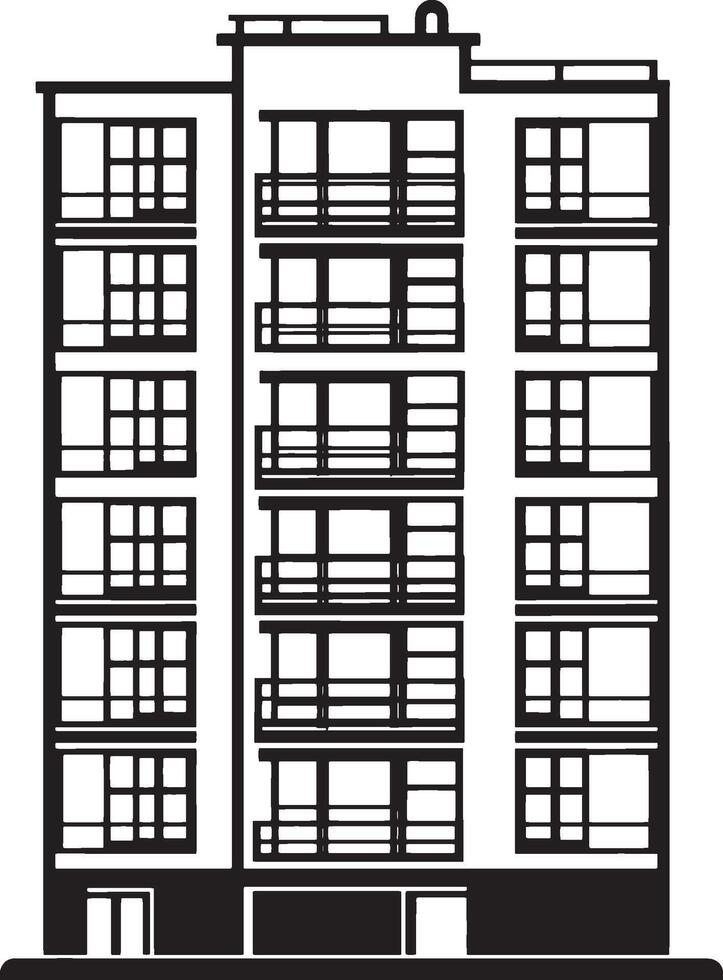 Apartment icon black illustration vector