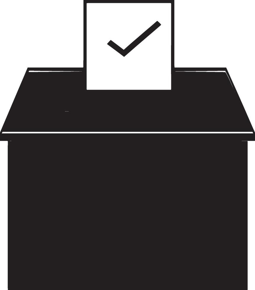 Black illustration of a simple ballot box silhouette. vector
