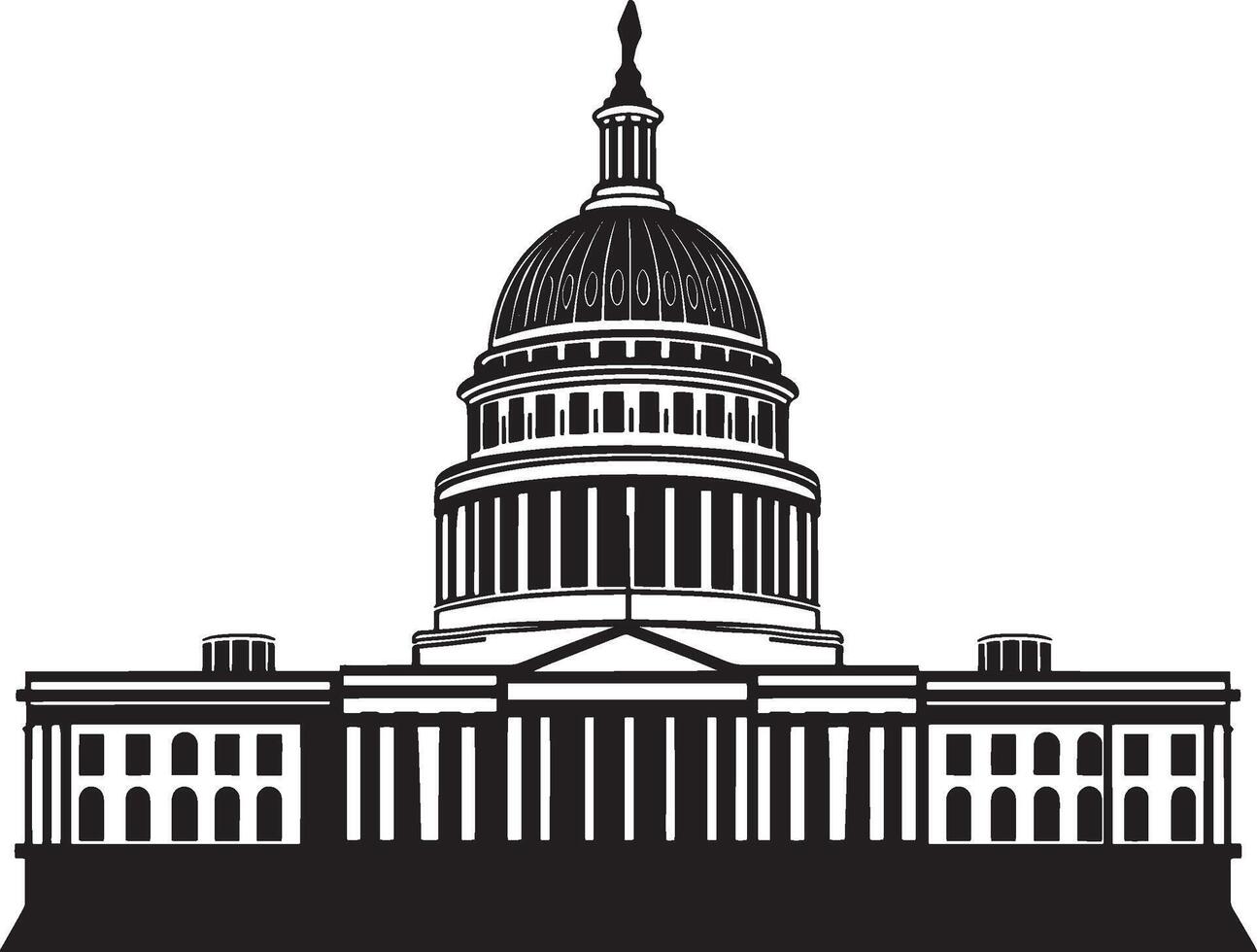 Capitol Building simple silhouette black illustration vector