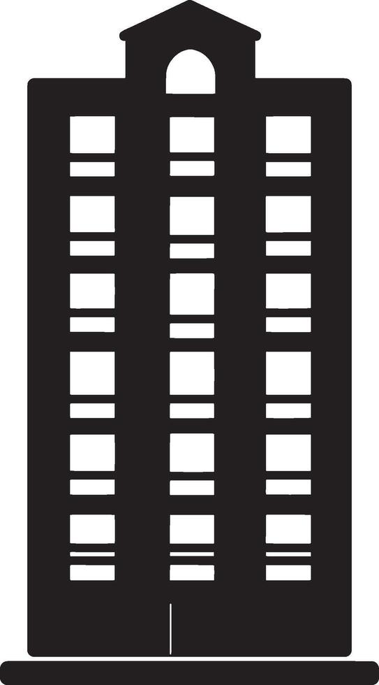 Building silhouette in black style. vector