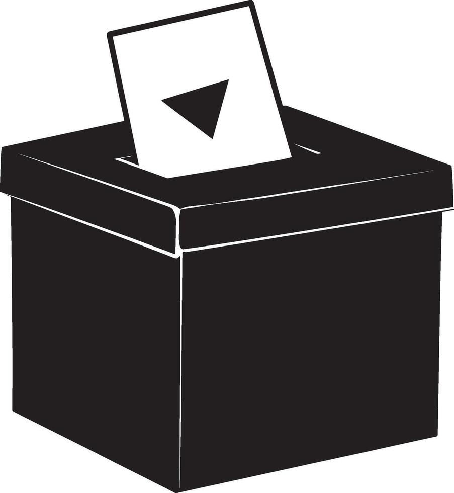 Ballot Box simple silhouette black illustration vector
