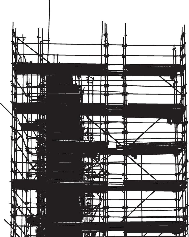 Scaffold simple silhouette black illustration vector
