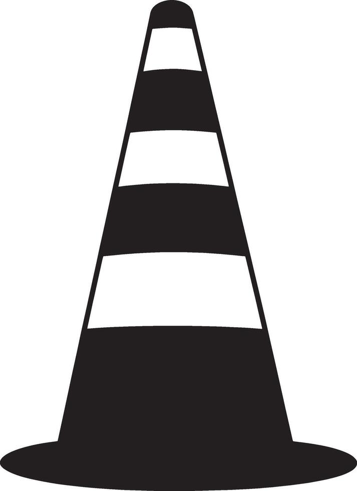 Safety Cone simple silhouette black illustration vector