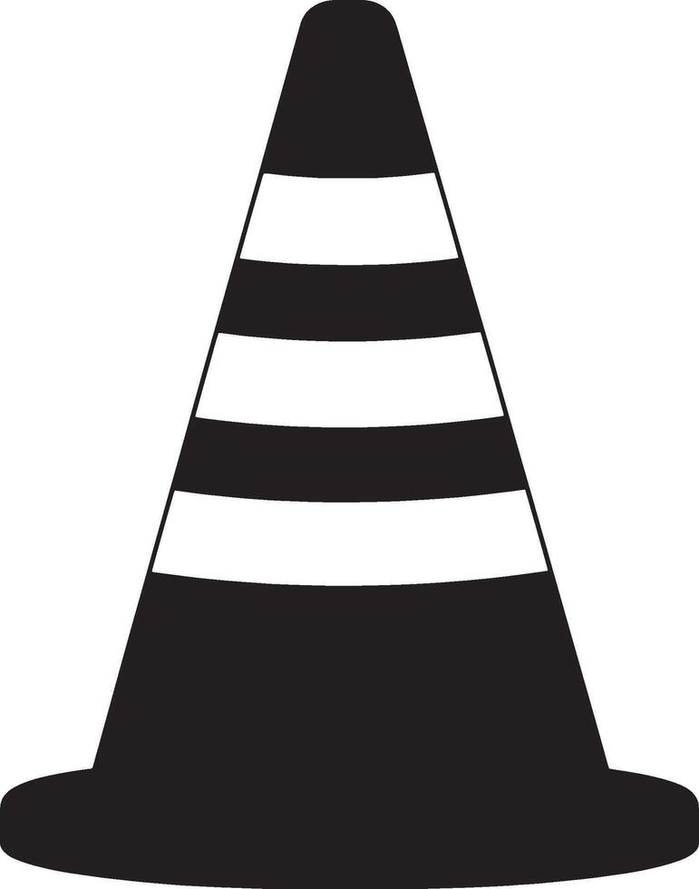 Black illustration of a simple safety cone silhouette. vector