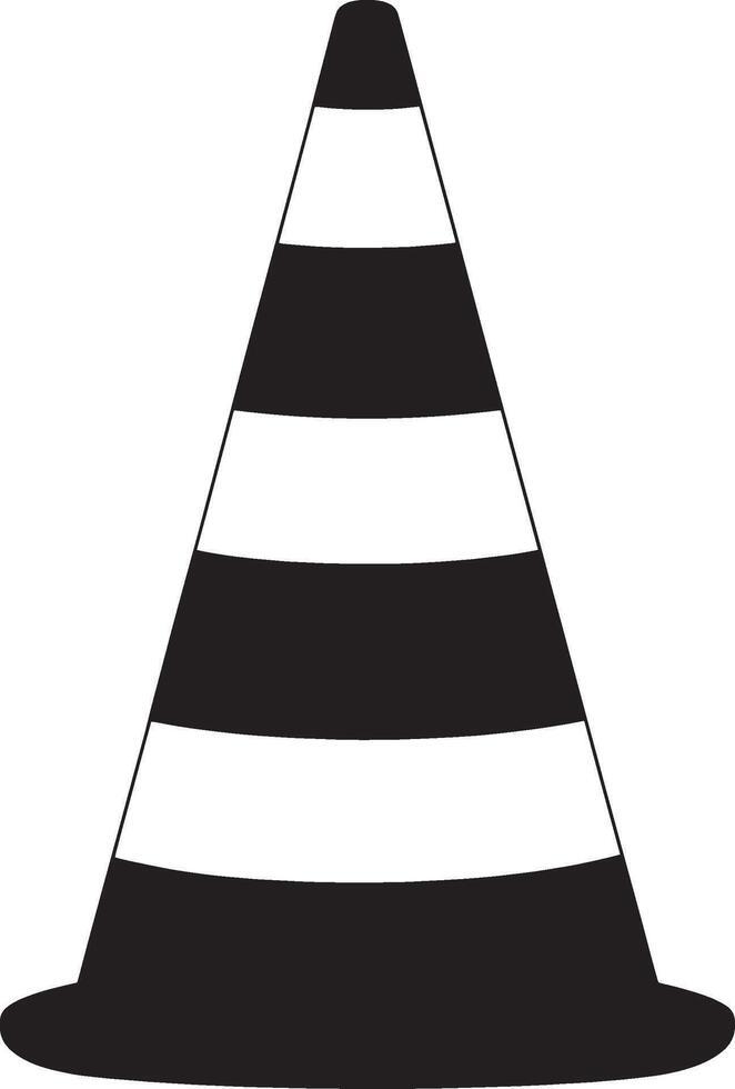 Safety cone outline in black design. vector
