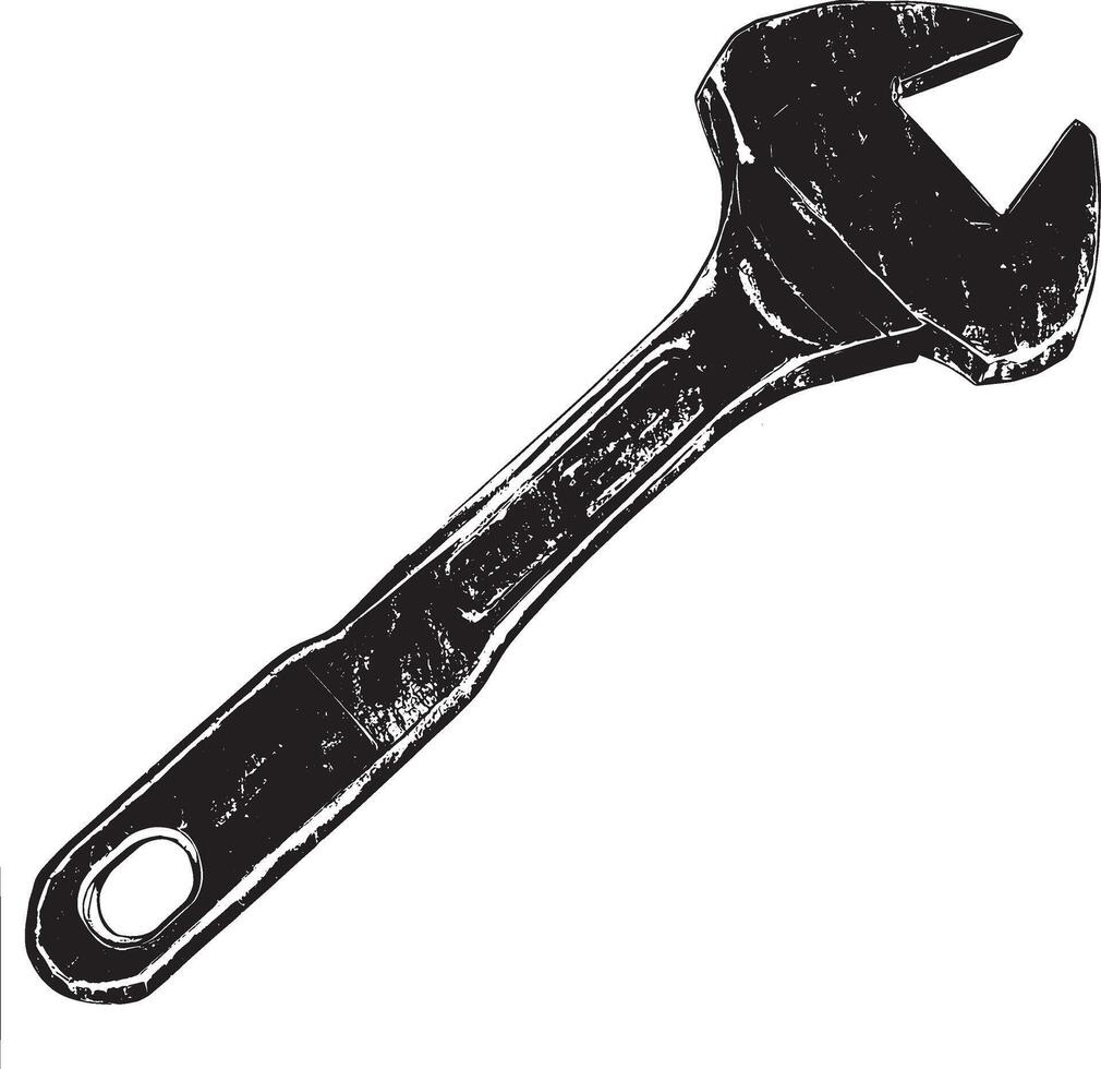 Wrench simple silhouette black illustration vector