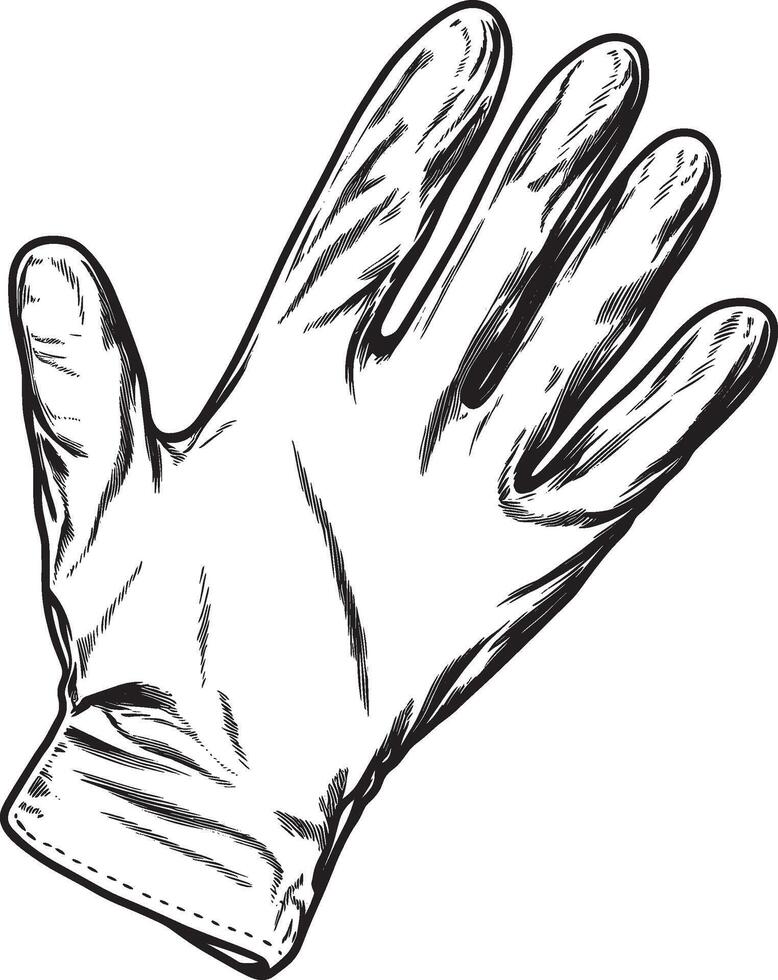 Rubber Gloves outline black illustration vector
