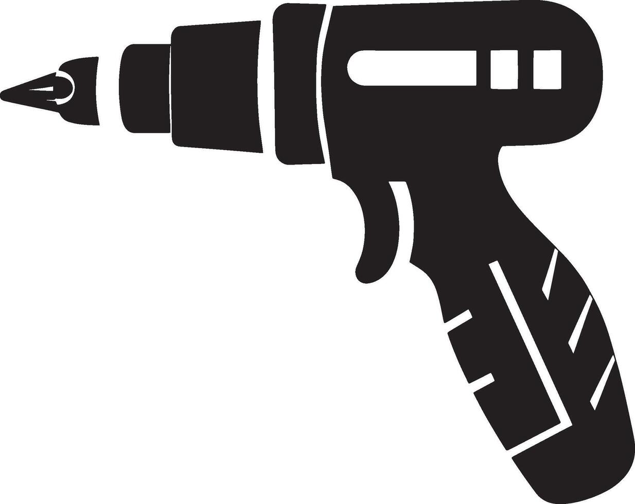 Black illustration of a drill icon. vector