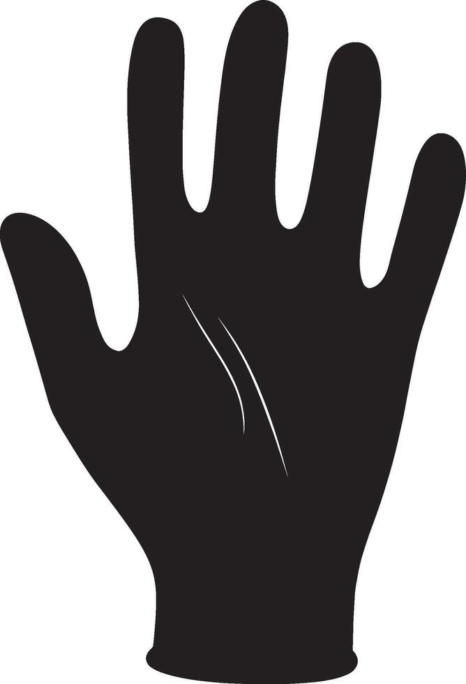 Black illustration of a simple rubber gloves silhouette. vector