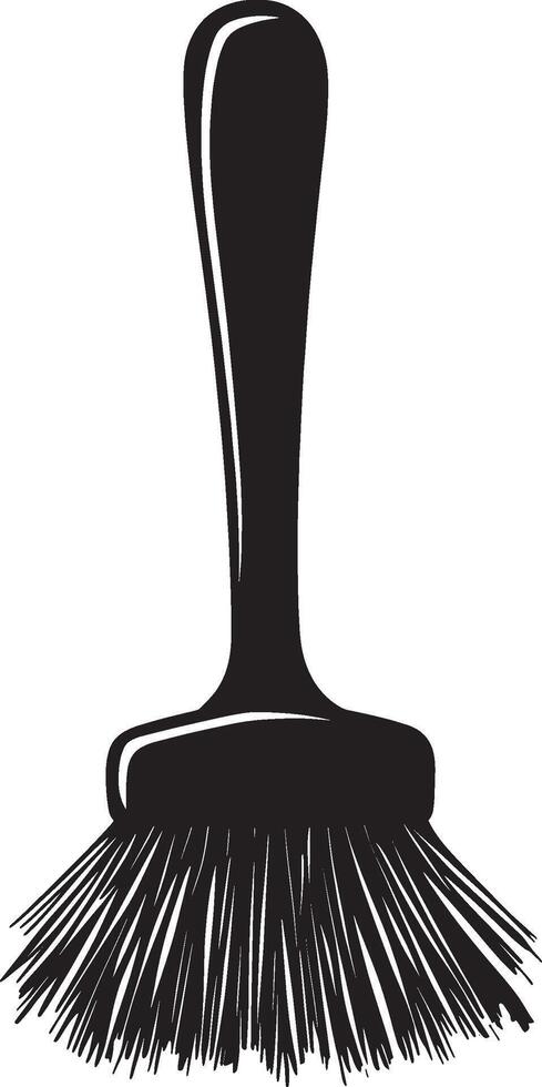 Black illustration of a simple scrubber silhouette. vector