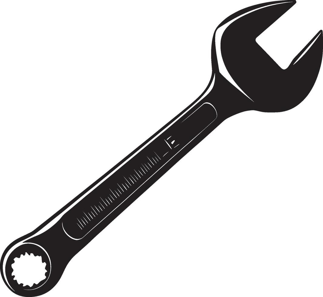 Adjustable Wrench simple silhouette black illustration vector