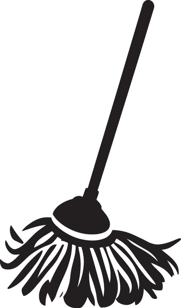 Black illustration of a mop icon. vector