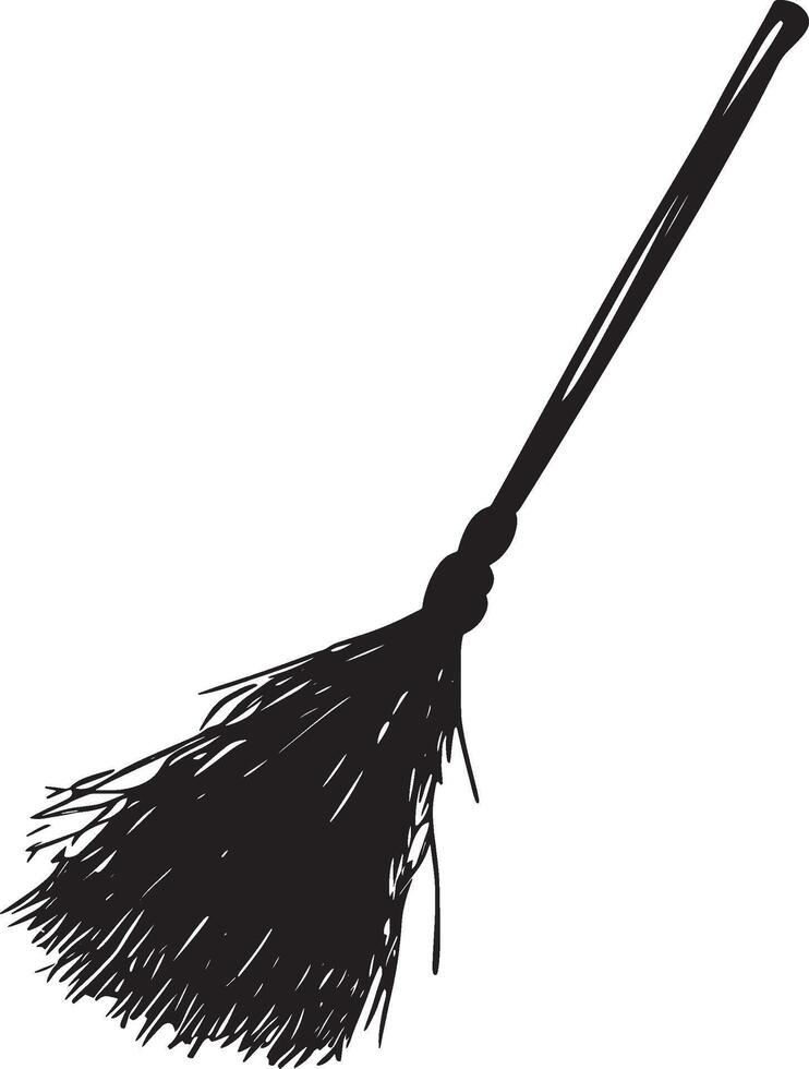 Broom simple silhouette black illustration vector