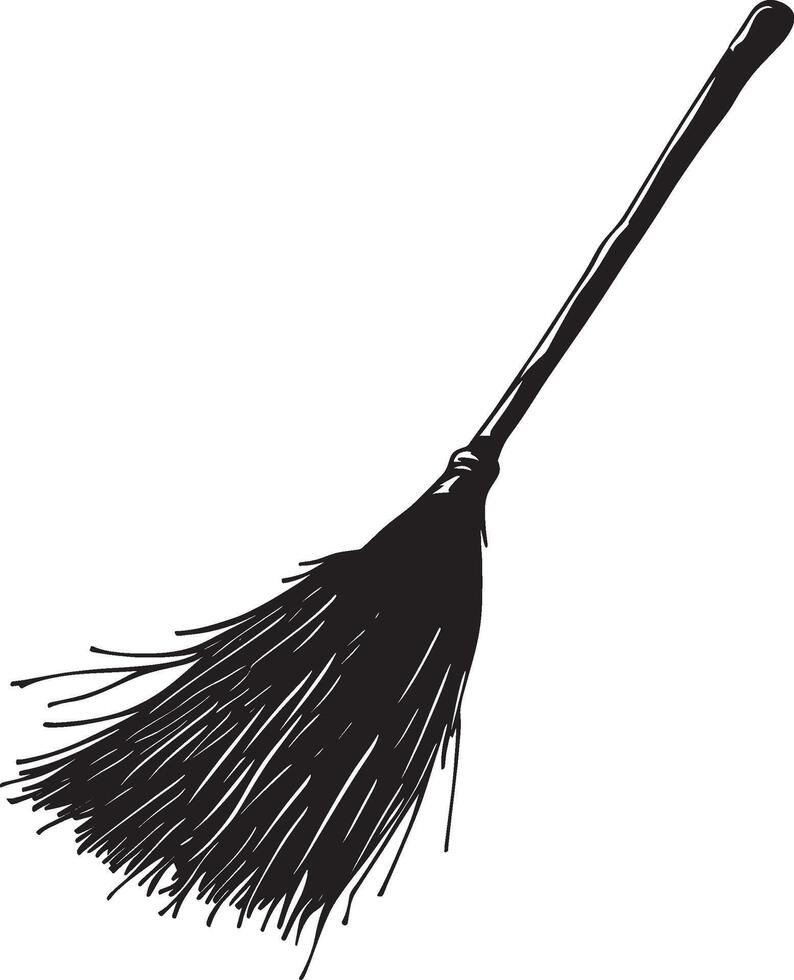 Black drawing of a mop icon. vector