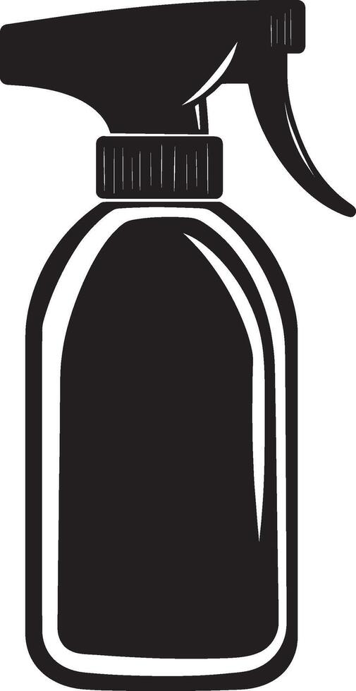 Black illustration of a simple spray bottle silhouette. vector