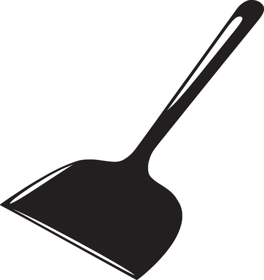 Black illustration of a simple dustpan silhouette. vector