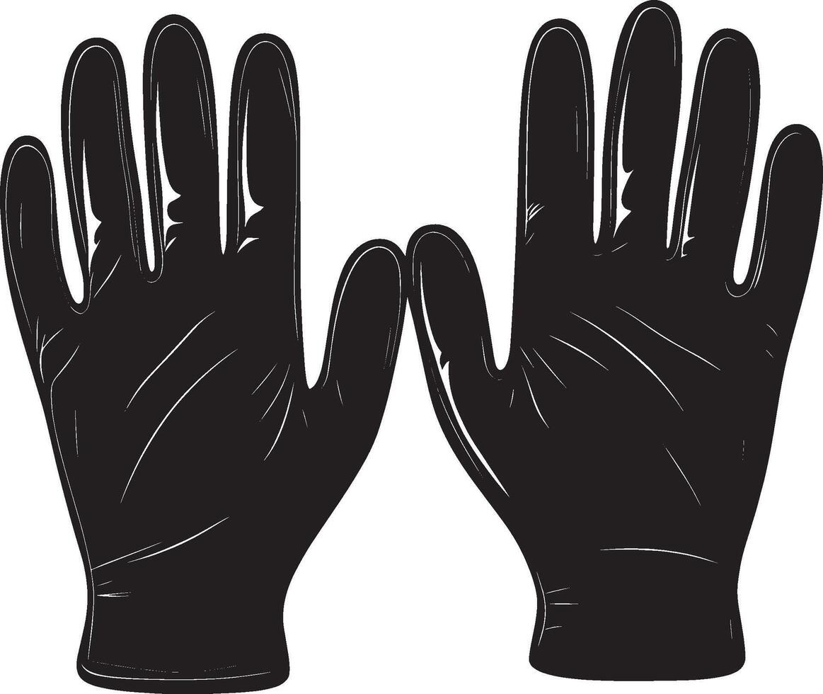 Gloves simple silhouette black illustration vector