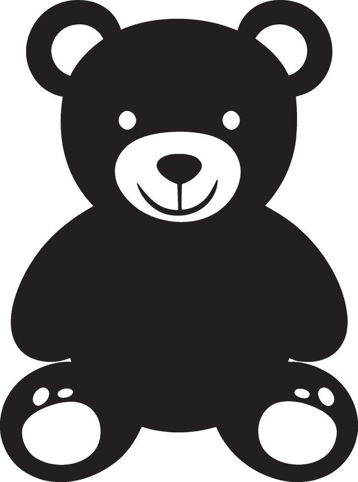 Black illustration of a teddy bear icon. vector