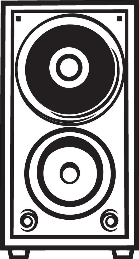 Speaker for music outline black illustration vector
