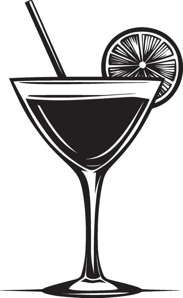 Cocktail Glass icon black illustration vector