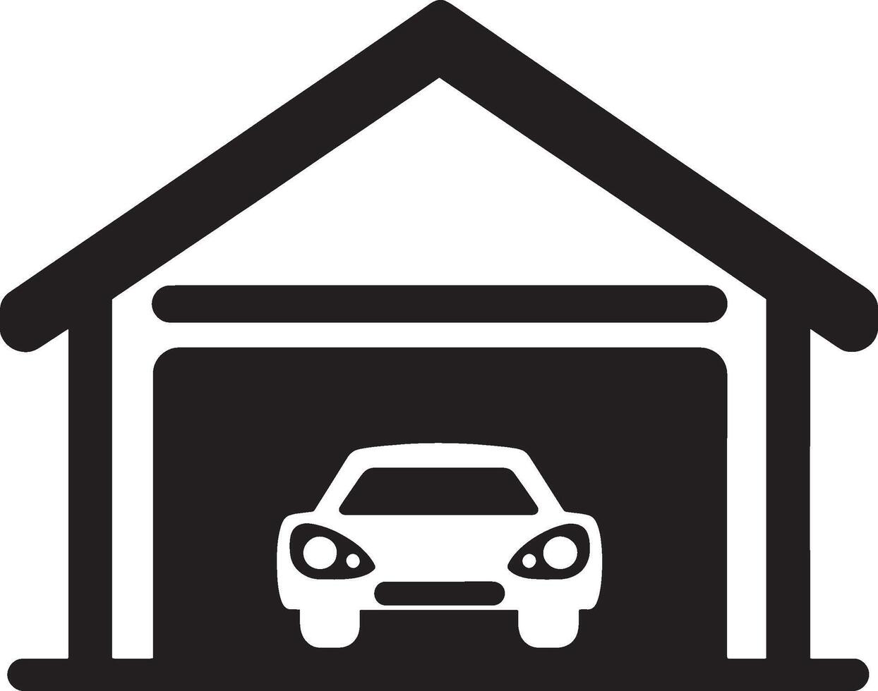 Car Garage icon black illustration vector