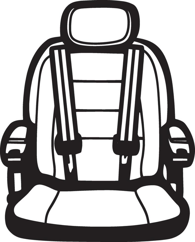 Seatbelt outline black illustration vector
