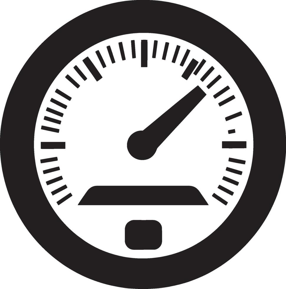 Black illustration of a fuel gauge icon. vector