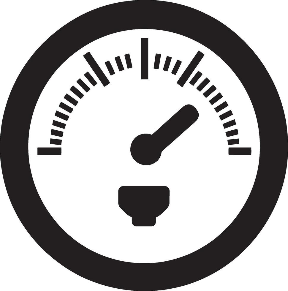 Fuel Gauge outline black illustration vector