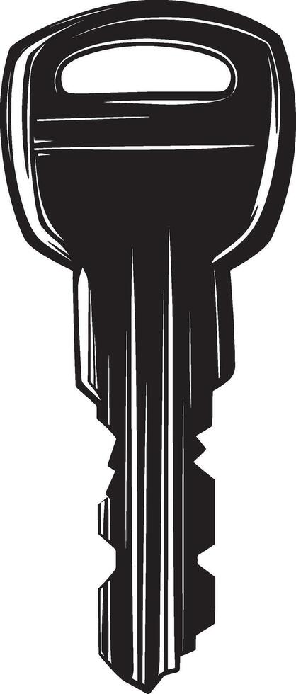Black illustration of a car key outline. vector