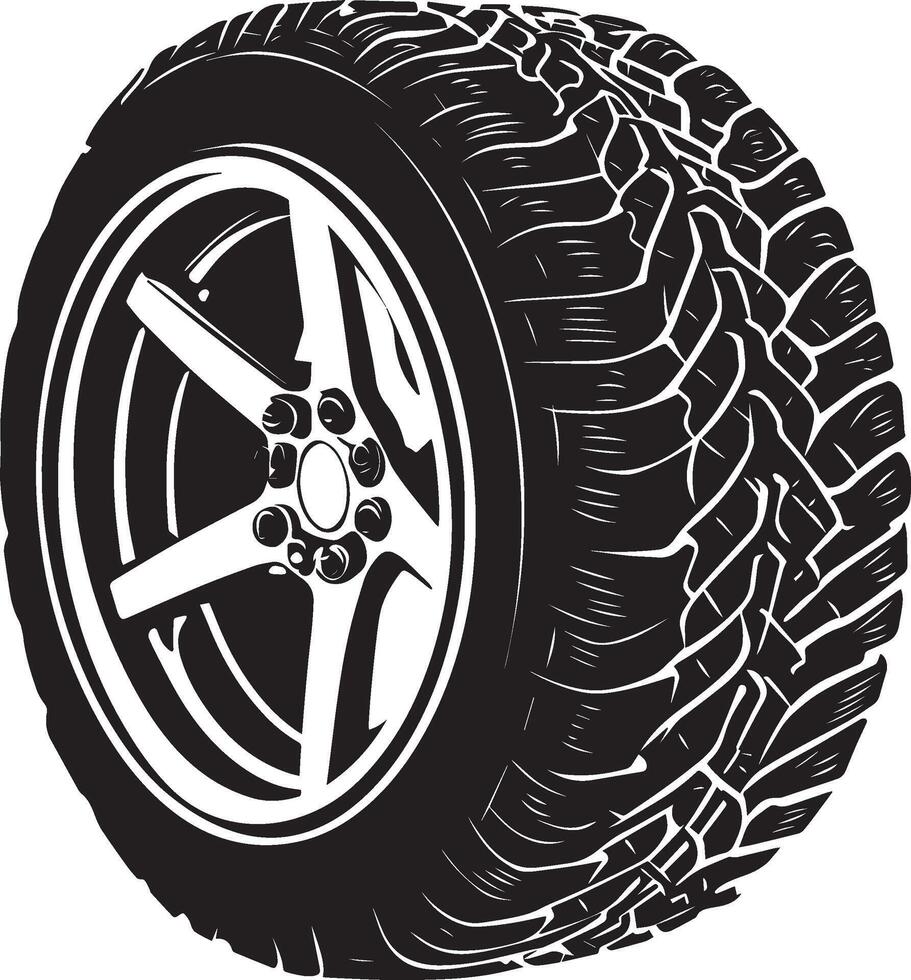 Tire icon black illustration vector