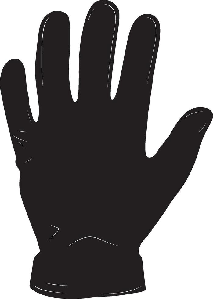 Work Gloves simple silhouette black illustration vector