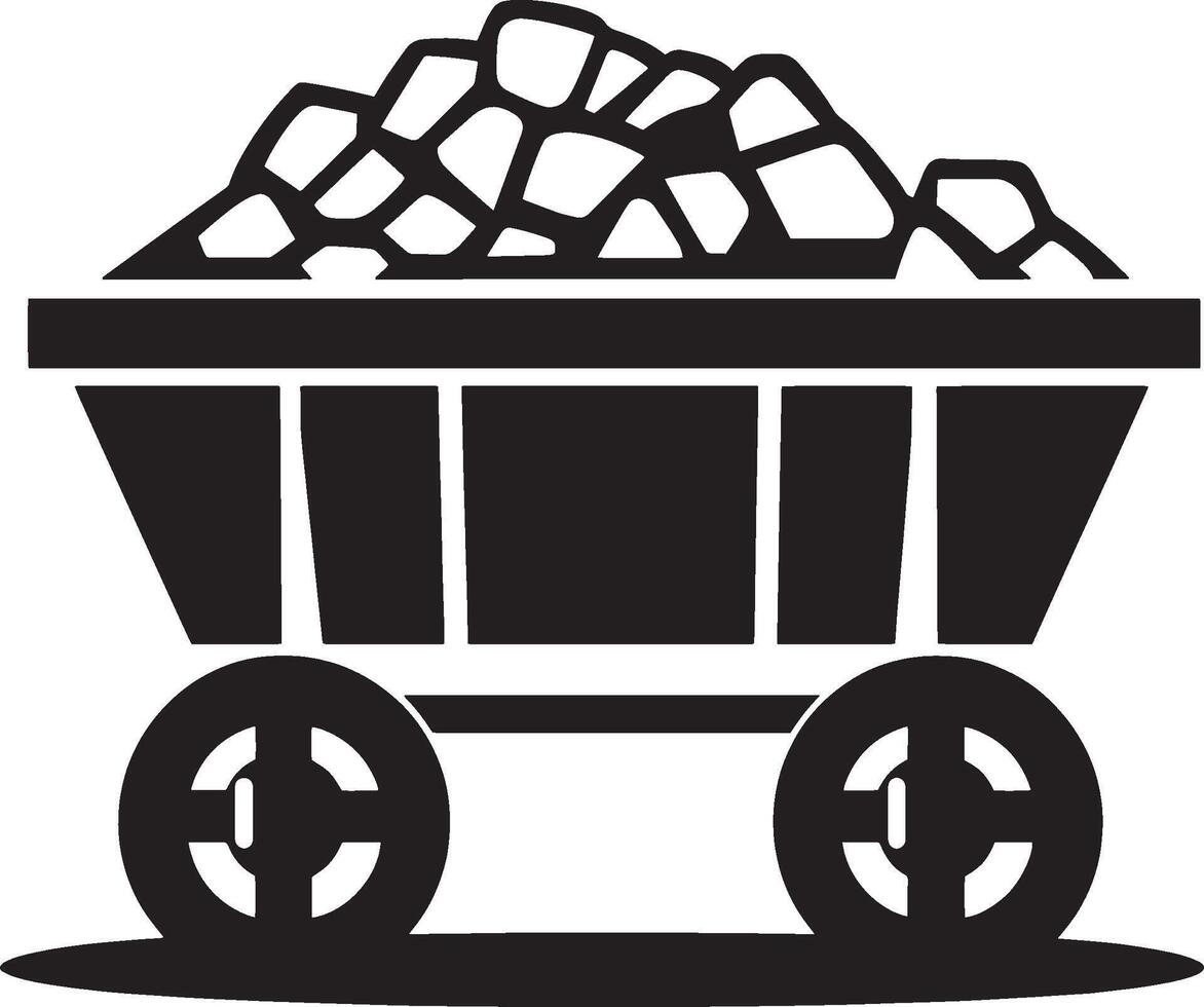 Mining Cart icon black illustration vector