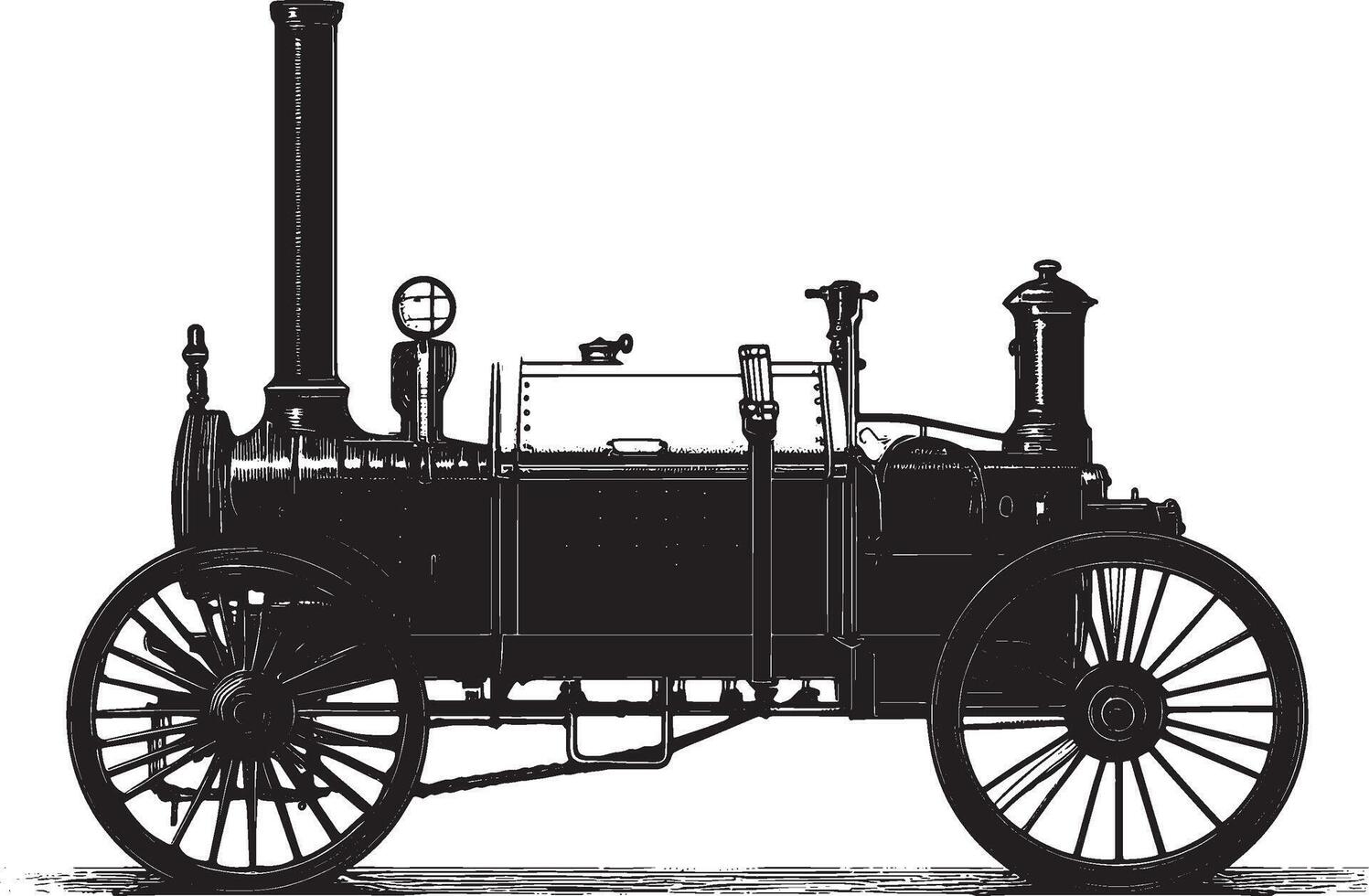 Steam Engine simple silhouette black illustration vector