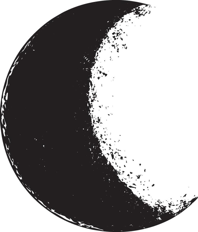 a black and white drawing of a crescent vector