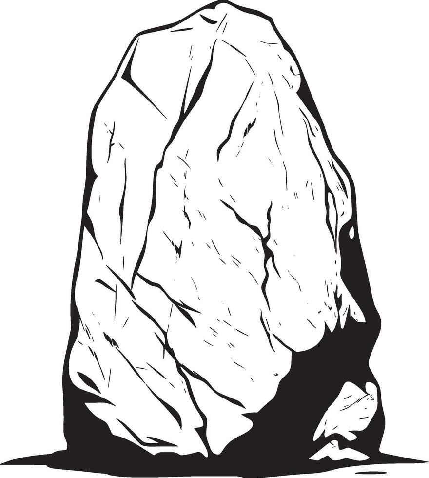 a rock is shown in black and white a rock is shown in black and white vector