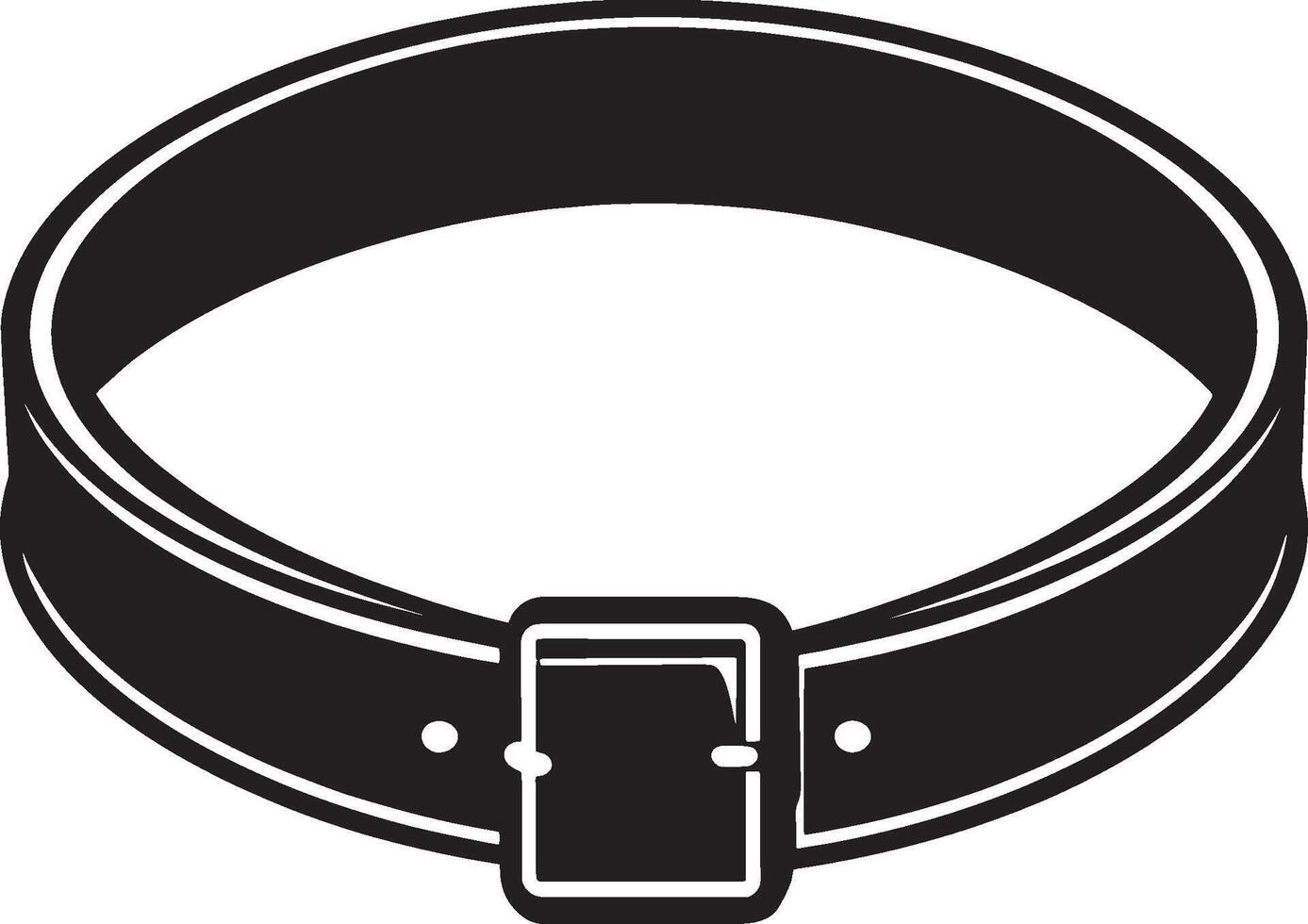 a black and white illustration of a belt buckle vector