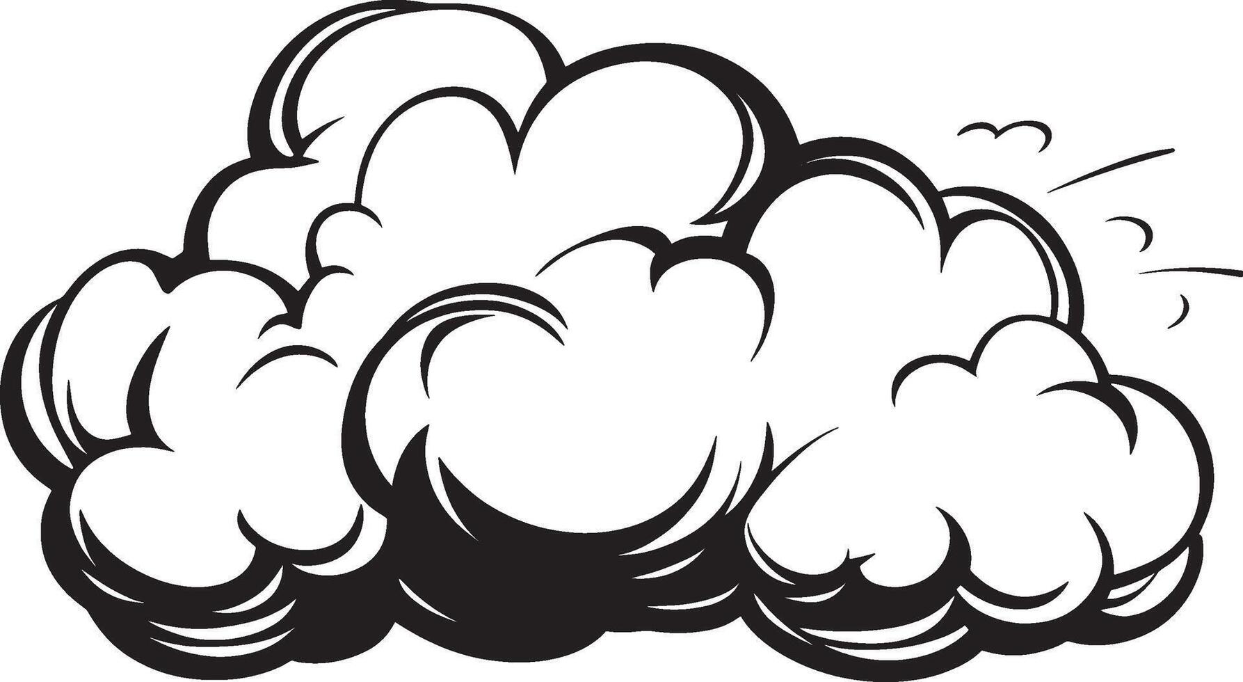 a cartoon cloud with a big explosion vector