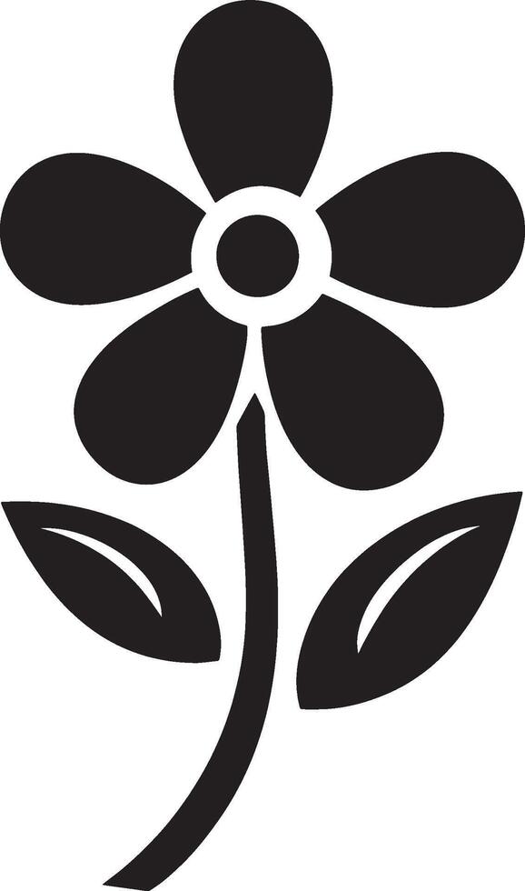 a black and white flower with leaves vector