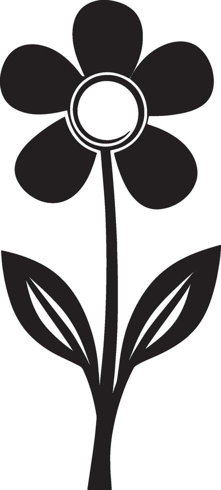 a black and white flower with a white center vector