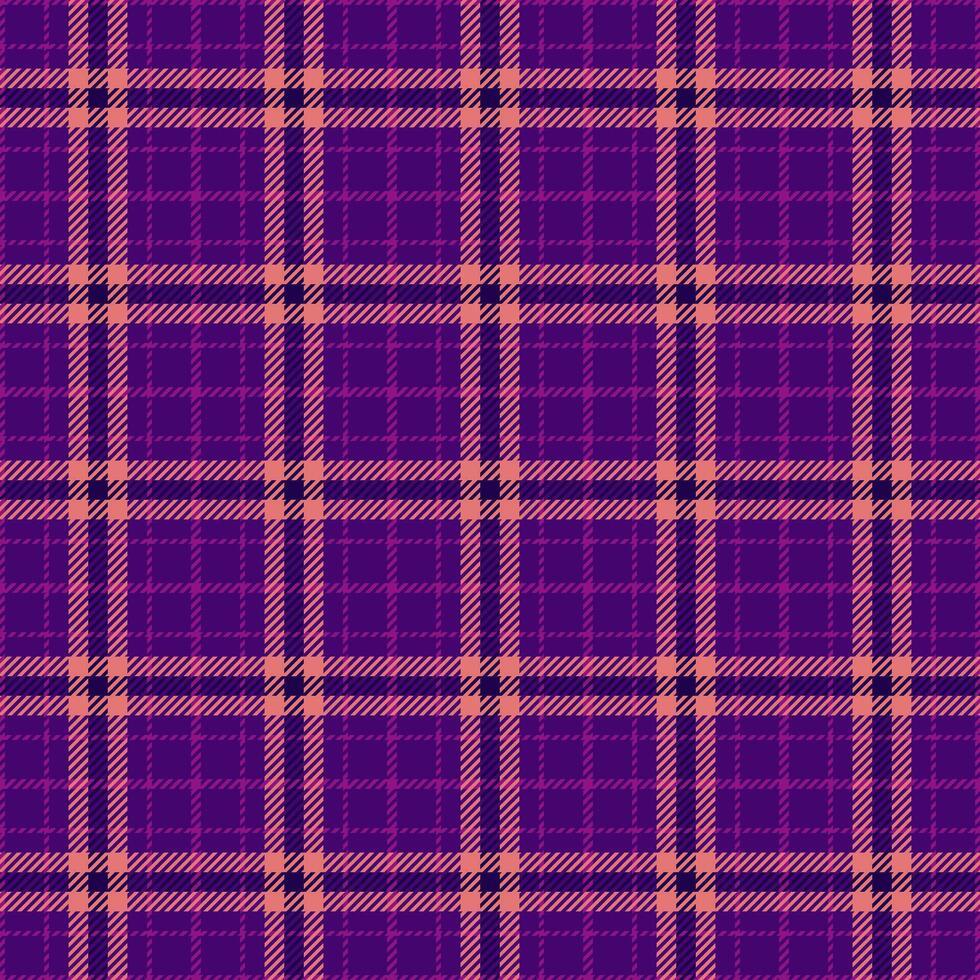 Manufacture pattern fabric background, warm tartan plaid textile. Silk seamless texture check in violet and red colors. vector